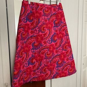 Horses Atelier Quilted Knee Length High Waisted Paisley Skirt - Size 4.